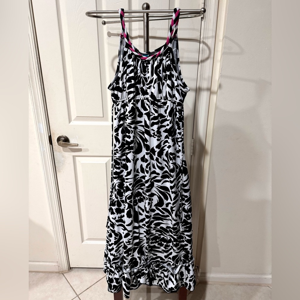 Black and white floral dress